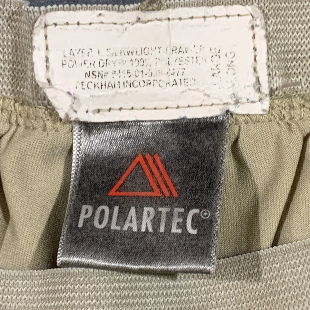 Peckham Polartec Base Layer Pants Mens L Long Tan Silkweight ECWCS Gen III L1